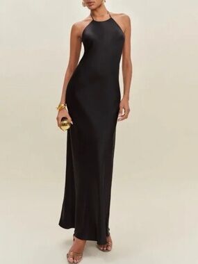 Reformation Jeany Silk Dress In Black, NWOT, NEVER WORN, NO FLAWS.